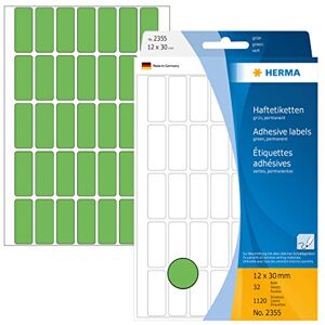 Herma 2355 víceúčelové etikety, 1120 kusů, 12 x 30 mm, 35 na arch, samolepicí, štítky pro domácnost k popisování, matné, prázdné papírové lepicí etikety samolepky, zelené Herma 2355 víceúčelové etikety, 1120 kusů, 12 x 30 mm, 35 na arch, samolepicí, štítky pro domácnost k popisování, matné, prázdné papírové lepicí etikety samolepky, zelené