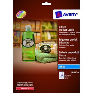 Avery J8102-10 Ovale Etiketten für Tintenstrahldrucker Papier 63,5 x 42,3 mm (18 pro Blatt) Pack mit 10 Avery J8102-10 Ovale Etiketten für Tintenstrahldrucker Papier 63,5 x 42,3 mm (18 pro Blatt) Pack mit 10