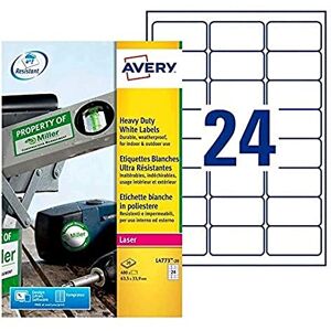 Avery L4773-20 480x ultra odolné etikety pro laserové tiskárny 63,5 x 33,9 mm bílé Avery L4773-20 480x ultra odolné etikety pro laserové tiskárny 63,5 x 33,9 mm bílé