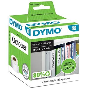 Dymo Originální víceúčelové etikety LabelWriter / velké etikety na hřbetu pořadače 59 mm x 190 mm role se 110 snadno odstranitelnými etiketami samolepicí pro tiskárny etiket LabelWriter Dymo Originální víceúčelové etikety LabelWriter / velké etikety na hřbetu pořadače 59 mm x 190 mm role se 110 snadno odstranitelnými etiketami samolepicí pro tiskárny etiket LabelWriter