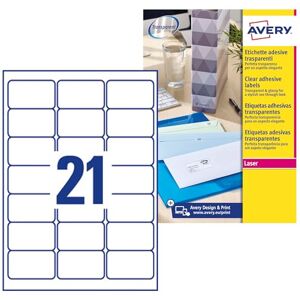 Avery L6225 štítek pro tisk Průhledná Avery L6225 štítek pro tisk Průhledná