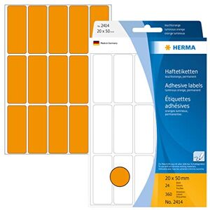Herma 2414 víceúčelové etikety, 360 kusů, 20 x 50 mm, 15 na arch, samolepicí, etikety pro domácnost k popisování, matné, prázdné papírové lepicí etikety samolepky, světle oranžové Herma 2414 víceúčelové etikety, 360 kusů, 20 x 50 mm, 15 na arch, samolepicí, etikety pro domácnost k popisování, matné, prázdné papírové lepicí etikety samolepky, světle oranžové