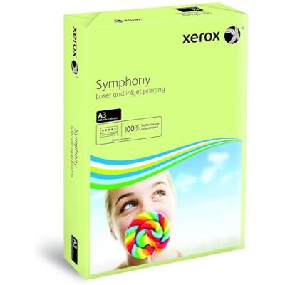 Xerox 003R91955 farbiges Druckerpapier Kopierpapier Symphony pastell, Din A3, 80 g/m², 500 Blatt, für Farblaser- und Inkjetdrucker bestens geeignet, grün Xerox 003R91955 farbiges Druckerpapier Kopierpapier Symphony pastell, Din A3, 80 g/m², 500 Blatt, für Farblaser- und Inkjetdrucker bestens geeignet, grün