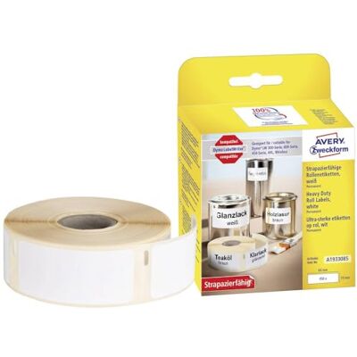 Avery A1933085 Dymo LabelWriter etikety odolné proti povětrnostním vlivům kompatibilní s 1933085 (19 x 64 mm, 1 role 450 plastové nálepky, samolepicí, pro tiskárny štítků LW Dymo, popisovací Avery A1933085 Dymo LabelWriter etikety odolné proti povětrnostním vlivům kompatibilní s 1933085 (19 x 64 mm, 1 role 450 plastové nálepky, samolepicí, pro tiskárny štítků LW Dymo, popisovací