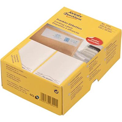 Avery 3442 Frankierovy etikety (matný papír, 500 etiket, 138 x 48 mm) 1 balení bílé Avery 3442 Frankierovy etikety (matný papír, 500 etiket, 138 x 48 mm) 1 balení bílé