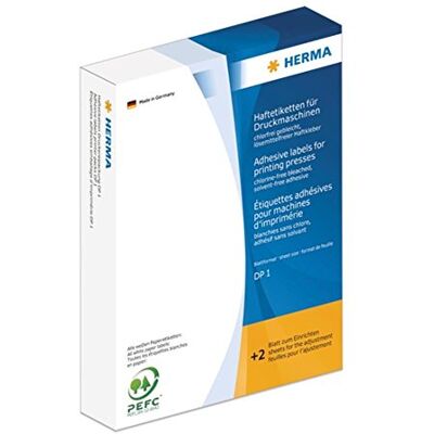 HERMA 2870 lepicí etikety pro tiskařské stroje, 10000 kusů, 16 x 22 mm, formát listů 168 x 120 mm, DP1, samolepicí, s lepicí páskou a vložkou, matné, prázdné papírové lepicí etikety, bílé HERMA 2870 lepicí etikety pro tiskařské stroje, 10000 kusů, 16 x 22 mm, formát listů 168 x 120 mm, DP1, samolepicí, s lepicí páskou a vložkou, matné, prázdné papírové lepicí etikety, bílé