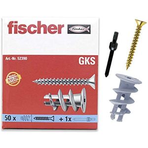 Fischer Hmoždinky do sádrokartonu GK S se šroubem, silnými hmoždinkami ze sádrokartonu, samořezný závit, jednoduchá montáž do sádrokartonu, křížový pohon, 50 kusů Fischer Hmoždinky do sádrokartonu GK S se šroubem, silnými hmoždinkami ze sádrokartonu, samořezný závit, jednoduchá montáž do sádrokartonu, křížový pohon, 50 kusů