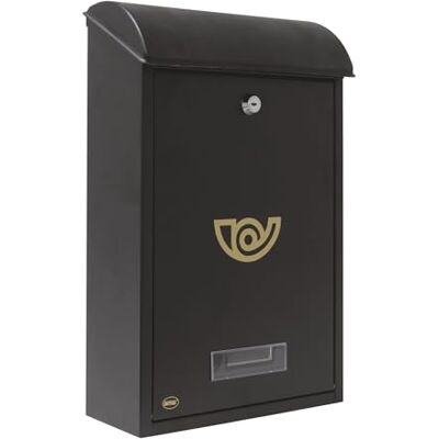 Amig Ocelová vnější poštovní schránka odolná proti povětrnostním vlivům, DIN-A4, vč. montážního materiálu elegantní design, okénko, bezpečnostní zámek černá, 40 x 25 x 10 cm, legovaná ocel Amig Ocelová vnější poštovní schránka odolná proti povětrnostním vlivům, DIN-A4, vč. montážního materiálu elegantní design, okénko, bezpečnostní zámek černá, 40 x 25 x 10 cm, legovaná ocel