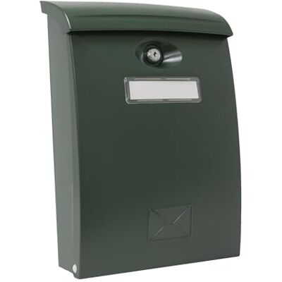 Amig Poštovní schránka Model 7 pro venkovní použití Moderní design s okénkem Snadná instalace Bezpečná se zámkem a 2 klíči Ideální pro DIN A4, zelená, plast Amig Poštovní schránka Model 7 pro venkovní použití Moderní design s okénkem Snadná instalace Bezpečná se zámkem a 2 klíči Ideální pro DIN A4, zelená, plast