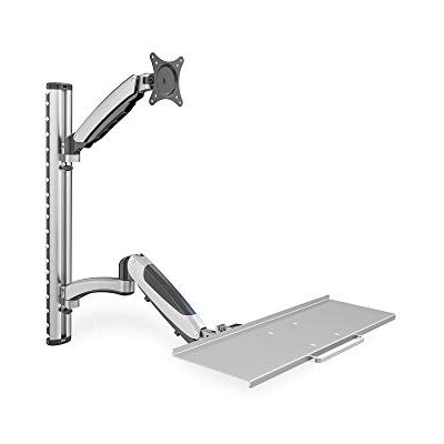Digitus DA-90354 – stojící, sedací pracoviště – držák monitoru s plochou klávesnice – montáž na stěnu – 2x plynová pružina – 1 monitor – až 27 palců – VESA 75 x 75, 100 x 100 – stříbrná Digitus DA-90354 – stojící, sedací pracoviště – držák monitoru s plochou klávesnice – montáž na stěnu – 2x plynová pružina – 1 monitor – až 27 palců – VESA 75 x 75, 100 x 100 – stříbrná