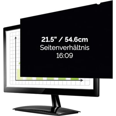 Fellowes PrivaScreen Black Out filtr na ochranu soukromí ochrana proti oslnění filtr modrého světla pro 21,5" monitory (poměr stran 16:09, 477 x 268 mm) – snadné připevnění/odstranění díky sponám Fellowes PrivaScreen Black Out filtr na ochranu soukromí ochrana proti oslnění filtr modrého světla pro 21,5" monitory (poměr stran 16:09, 477 x 268 mm) – snadné připevnění/odstranění díky sponám