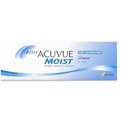 Acuvue MOIST 1-DAY for Astigmatism Denní kontaktní čočky -1. 50 dpt, Cyl -1. 25, Ach 180 & BC 8. 5 – UV ochrana, hydratační & příjemný pocit při nošení – 30 čoček Acuvue MOIST 1-DAY for Astigmatism Denní kontaktní čočky -1. 50 dpt, Cyl -1. 25, Ach 180 & BC 8. 5 – UV ochrana, hydratační & příjemný pocit při nošení – 30 čoček