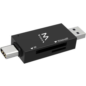 Ewent EW1075 geheugenkaartlezer Zwart USB 3.2 Gen 1 (3.1 Gen 1) Type-A/Type-C Ewent EW1075 geheugenkaartlezer Zwart USB 3.2 Gen 1 (3.1 Gen 1) Type-A/Type-C