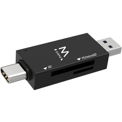Ewent EW1075 geheugenkaartlezer Zwart USB 3.2 Gen 1 (3.1 Gen 1) Type-A/Type-C Ewent EW1075 geheugenkaartlezer Zwart USB 3.2 Gen 1 (3.1 Gen 1) Type-A/Type-C