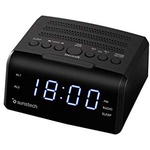 Sunstech Rádiobudík s alarmem a LED displejem, digitální AM/FM tuner, integrované reproduktory, černé, 8 cm, moderní, pro dospělé Sunstech Rádiobudík s alarmem a LED displejem, digitální AM/FM tuner, integrované reproduktory, černé, 8 cm, moderní, pro dospělé