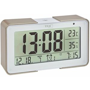 TFA Dostmann Rádiový budík Melody, 60.2540.53, s různými tóny buzení (melodie, zvuky zvířat, alarmy), 14 x 4 x 8 cm, bílá/šampaňská, plast TFA Dostmann Rádiový budík Melody, 60.2540.53, s různými tóny buzení (melodie, zvuky zvířat, alarmy), 14 x 4 x 8 cm, bílá/šampaňská, plast