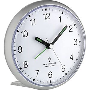 TFA Dostmann Analogový rádiový budík, 60.1506, tichý hodinový strojek Sweep, hlasitý alarm, dobře čitelné číslice, s rádiovými hodinami, hodiny do ložnice, kanceláře/domácí kancelář, s funkcí TFA Dostmann Analogový rádiový budík, 60.1506, tichý hodinový strojek Sweep, hlasitý alarm, dobře čitelné číslice, s rádiovými hodinami, hodiny do ložnice, kanceláře/domácí kancelář, s funkcí