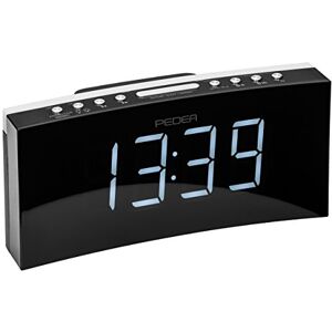 Pedea Digitální rádiový budík Projekční hodiny s LED displejem a hlasitým duálním budíkem pro hluboký spánek světelný budík bez tikání, hodiny rádio jako stolní hodiny, černý Pedea Digitální rádiový budík Projekční hodiny s LED displejem a hlasitým duálním budíkem pro hluboký spánek světelný budík bez tikání, hodiny rádio jako stolní hodiny, černý
