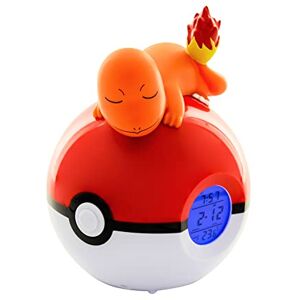 TEKNOFUN Svítící budík Pokémon Salamèche spí na míči pokébalu multifunkční dává čas a dekor oranžová, červená a bílá pro děti, sběratele TEKNOFUN Svítící budík Pokémon Salamèche spí na míči pokébalu multifunkční dává čas a dekor oranžová, červená a bílá pro děti, sběratele