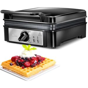 MPM MGO24 vaflovač s deskami na 2 vafle belgického stylu tloušťka vafle čtyřhranný dvojitý s nepřilnavým povrchem a termostatem 1400 W elektrický černý MPM MGO24 vaflovač s deskami na 2 vafle belgického stylu tloušťka vafle čtyřhranný dvojitý s nepřilnavým povrchem a termostatem 1400 W elektrický černý