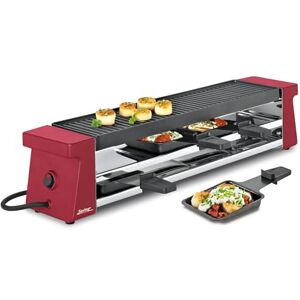 Spring Raclette gril pro 4 osoby COMPACT, červený, elektrický stolní gril, hliníková grilovací deska s nepřilnavým povrchem, 4 pánvičky na raclette a špachtle, odkládací plocha, 54,0 × 10,5 × 11,5 cm Spring Raclette gril pro 4 osoby COMPACT, červený, elektrický stolní gril, hliníková grilovací deska s nepřilnavým povrchem, 4 pánvičky na raclette a špachtle, odkládací plocha, 54,0 × 10,5 × 11,5 cm
