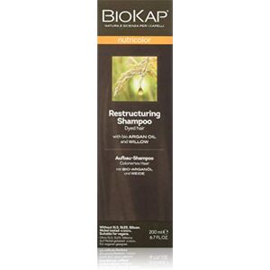BIOKAP Šampon pro barvené vlasy 200 ml s bio arganovým olejem vrbovou kůrou esenciální oleje z eukalyptu extrakt rozmarýnu VEGAN bez silikonů bez parabenů bez pokusů na zvířatech BIOKAP Šampon pro barvené vlasy 200 ml s bio arganovým olejem vrbovou kůrou esenciální oleje z eukalyptu extrakt rozmarýnu VEGAN bez silikonů bez parabenů bez pokusů na zvířatech