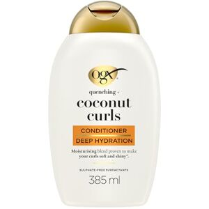 OGX Quenching + Coconut Curls Conditioner (385 ml), hydratační kondicionér na vlasy s kokosovým olejem, citronovým olejem a medem pro kudrnaté vlasy, bez sulfátů OGX Quenching + Coconut Curls Conditioner (385 ml), hydratační kondicionér na vlasy s kokosovým olejem, citronovým olejem a medem pro kudrnaté vlasy, bez sulfátů