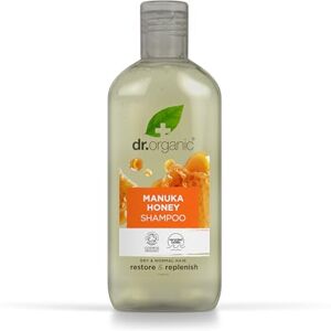 Dr. Organic Dr Organic Manuka Honey Šampon, suché vlasy, přírodní, vegetariánský, bez pokusů na zvířatech, bez parabenů a SLS, recyklovatelný & recyklovaný z plastu vázaného v moři, certifikováno Bio, 265 ml Dr. Organic Dr Organic Manuka Honey Šampon, suché vlasy, přírodní, vegetariánský, bez pokusů na zvířatech, bez parabenů a SLS, recyklovatelný & recyklovaný z plastu vázaného v moři, certifikováno Bio, 265 ml