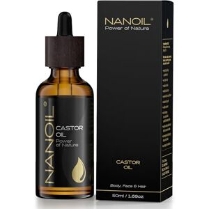 NANOIL Ricinový olej – přírodní, čistý, za studena lisovaný, nepražený bio ricinový olej. Olej pro péči o vlasy, tělo a obličej, 50 ml. Přírodní péče pro zdravou, zářivou pokožku a rychlý růst vlasů NANOIL Ricinový olej – přírodní, čistý, za studena lisovaný, nepražený bio ricinový olej. Olej pro péči o vlasy, tělo a obličej, 50 ml. Přírodní péče pro zdravou, zářivou pokožku a rychlý růst vlasů