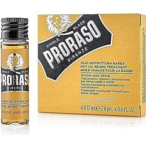 PRORASO Hot Oil Beard Treatment, Wood and Spice, 4 x 17 ml, olej na vousy pro suché a hrubé vousy, péče o vousy pro muže, Made in Italy PRORASO Hot Oil Beard Treatment, Wood and Spice, 4 x 17 ml, olej na vousy pro suché a hrubé vousy, péče o vousy pro muže, Made in Italy