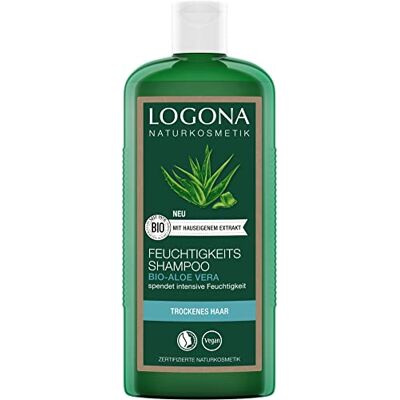 LOGONA Naturkosmetik Hydratační šampon pro přirozeně hydratované vlasy, vhodný pro suché vlasy, hydratační vlasový šampon s bio aloe vera, 1 x 250 ml LOGONA Naturkosmetik Hydratační šampon pro přirozeně hydratované vlasy, vhodný pro suché vlasy, hydratační vlasový šampon s bio aloe vera, 1 x 250 ml