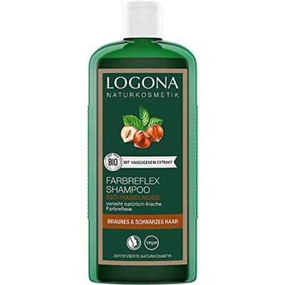 LOGONA Naturkosmetik Farbreflex šampon hnědo-černý pro přirozeně lesklé vlasy, vhodný pro hnědé a černé vlasy, Color vlasový šampon s veganskou recepturou z bio lískových oříšků, 1 x 250 ml LOGONA Naturkosmetik Farbreflex šampon hnědo-černý pro přirozeně lesklé vlasy, vhodný pro hnědé a černé vlasy, Color vlasový šampon s veganskou recepturou z bio lískových oříšků, 1 x 250 ml