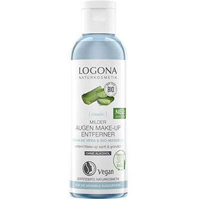 LOGONA Naturkosmetik Bio odstraňovač očního make-upu od s bio aloe vera a mandlovým olejem, odstraňuje voděodolný make-up jemně a jemně, přírodní a veganský, 125 ml LOGONA Naturkosmetik Bio odstraňovač očního make-upu od s bio aloe vera a mandlovým olejem, odstraňuje voděodolný make-up jemně a jemně, přírodní a veganský, 125 ml