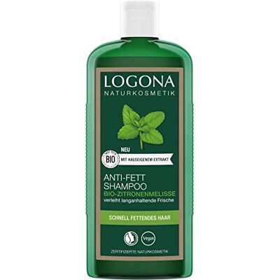 LOGONA Naturkosmetik Anti-mastný šampon pro přirozeně zdravé vlasy, vhodný pro rychle mastné vlasy, vlasový šampon s veganskou recepturou z bio citrónového balzámu, 1 x 250 ml LOGONA Naturkosmetik Anti-mastný šampon pro přirozeně zdravé vlasy, vhodný pro rychle mastné vlasy, vlasový šampon s veganskou recepturou z bio citrónového balzámu, 1 x 250 ml