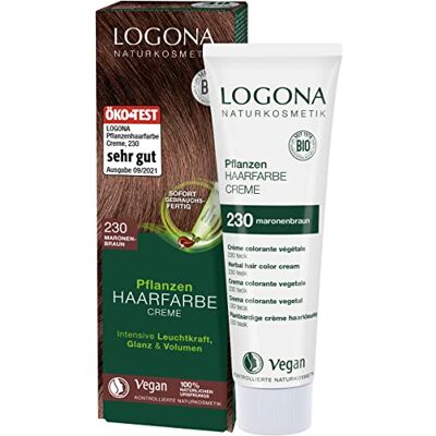 LOGONA Naturkosmetik Rostlinná barva na vlasy krémová maronově hnědá 150 ml intenzivní svítivost, lesk a objem bez čpavku veganská a přírodní LOGONA Naturkosmetik Rostlinná barva na vlasy krémová maronově hnědá 150 ml intenzivní svítivost, lesk a objem bez čpavku veganská a přírodní