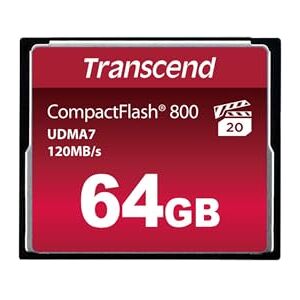 Transcend Paměťová karta 64GB CompactFlash CF 800, VPG-20, čtení až 120 MB/s, 60 MB/s Write ideální pro nahrávání videa ve Full HD a focení DSLR Transcend Paměťová karta 64GB CompactFlash CF 800, VPG-20, čtení až 120 MB/s, 60 MB/s Write ideální pro nahrávání videa ve Full HD a focení DSLR