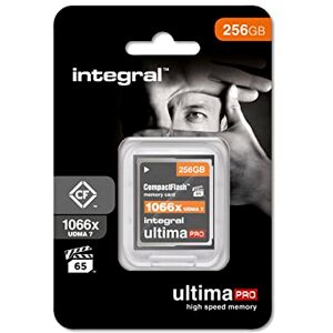 Integral Compact Flash karta 256 GB UDMA-7 1066x Speed VPG-65 160 MB/s čtení a 135 MB/s popis, profesionální vysokorychlostní paměťová karta Integral Compact Flash karta 256 GB UDMA-7 1066x Speed VPG-65 160 MB/s čtení a 135 MB/s popis, profesionální vysokorychlostní paměťová karta