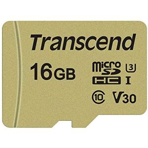 Transcend 16GB microSDHC 500S Speicherkarte mit Adapter, UHS-I U3, MLC Flash, Hohe Haltbarkeit, bis zu 95 MB/s Ideal für Dashcam, Überwachungskamera & Drohnen Transcend 16GB microSDHC 500S Speicherkarte mit Adapter, UHS-I U3, MLC Flash, Hohe Haltbarkeit, bis zu 95 MB/s Ideal für Dashcam, Überwachungskamera & Drohnen