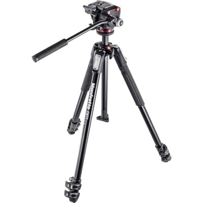 Manfrotto MK190X3-2W Aluminium-Stativ Kit mit 2-Wege Fluid-Kopf – 3-teiliges Kamerastativ für spiegellose Kameras & DSLR, Schwarz/Anthrazit Manfrotto MK190X3-2W Aluminium-Stativ Kit mit 2-Wege Fluid-Kopf – 3-teiliges Kamerastativ für spiegellose Kameras & DSLR, Schwarz/Anthrazit