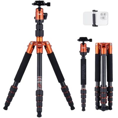 Rollei Compact cestovatel No. 1 lehký cestovní stativ vyrobený z hliníku s malou velikostí balení pouze 31,5 cm, kompatibilní s Arca Swiss a vč. Taškou na hlavu a stativ, oranžová Rollei Compact cestovatel No. 1 lehký cestovní stativ vyrobený z hliníku s malou velikostí balení pouze 31,5 cm, kompatibilní s Arca Swiss a vč. Taškou na hlavu a stativ, oranžová