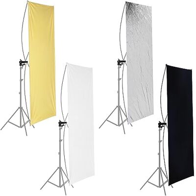 Neewer 90 x 180 cm Foto Studio Flat Panel Light Reflektor s držákem otočným o 360 stupňů a taškou zlatá/stříbrná a černá/bílá Neewer 90 x 180 cm Foto Studio Flat Panel Light Reflektor s držákem otočným o 360 stupňů a taškou zlatá/stříbrná a černá/bílá
