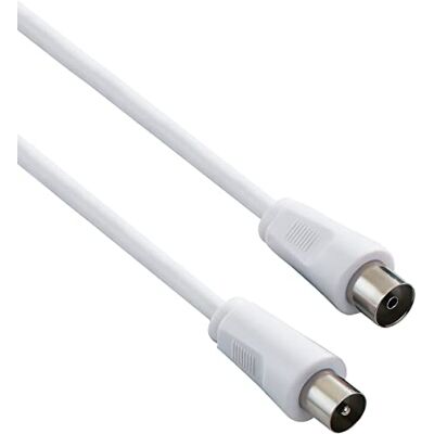 PremiumCord TV koaxiální anténní kabel 2 m, 75 Ohm, IEC konektor na zdířku, stíněný pro DVB-C, DVB-T/T2, 4K UHD 2160p, Full HD 1080p 3D, barva bílá PremiumCord TV koaxiální anténní kabel 2 m, 75 Ohm, IEC konektor na zdířku, stíněný pro DVB-C, DVB-T/T2, 4K UHD 2160p, Full HD 1080p 3D, barva bílá