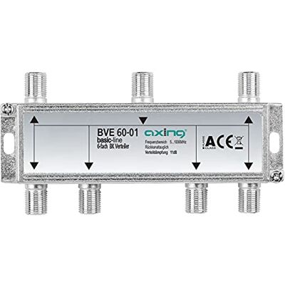 Axing BVE 60-01 6násobný BK rozdělovač (5-1000 MHz) pro kabelovou televizi a DVB-T2 HD, F-přípojky Axing BVE 60-01 6násobný BK rozdělovač (5-1000 MHz) pro kabelovou televizi a DVB-T2 HD, F-přípojky