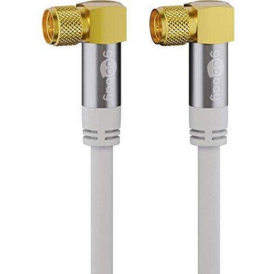 Goobay 70481 1 m satelitní kabel s 90 stupňů úhlovým F konektorem pro DVB-S přijímač, 75 Ohm, modem kabelového internetu, router bílý Goobay 70481 1 m satelitní kabel s 90 stupňů úhlovým F konektorem pro DVB-S přijímač, 75 Ohm, modem kabelového internetu, router bílý
