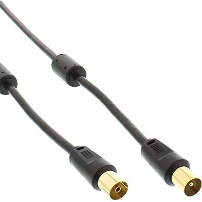 InLine Anténní kabel 69401P, 2x stíněný, s filtrem, > 85 dB, černý, 1 m InLine Anténní kabel 69401P, 2x stíněný, s filtrem, > 85 dB, černý, 1 m
