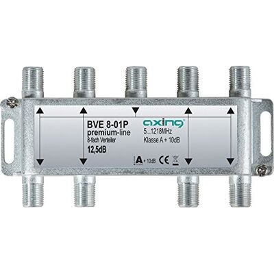 Axing BVE 8-01P 8násobný rozdělovač kabelová televize CATV Multimedia DVB-T2 třída A+, 10dB, 5-1218 MHz kovový Axing BVE 8-01P 8násobný rozdělovač kabelová televize CATV Multimedia DVB-T2 třída A+, 10dB, 5-1218 MHz kovový