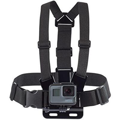 Amazon Basics Verstellbares Brustgurt-Halterungsset für GoPro- und Actionkameras, Leicht & Bequem, Schwarz Amazon Basics Verstellbares Brustgurt-Halterungsset für GoPro- und Actionkameras, Leicht & Bequem, Schwarz