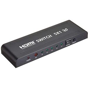 PremiumCord HDMI přepínač 5:1 s dálkovým ovládáním a síťovým zdrojem, kovové pouzdro, spínač se stavem LED, rozlišení videa Full HD 1080p 60 Hz, 3D, HDCP, barva černá PremiumCord HDMI přepínač 5:1 s dálkovým ovládáním a síťovým zdrojem, kovové pouzdro, spínač se stavem LED, rozlišení videa Full HD 1080p 60 Hz, 3D, HDCP, barva černá