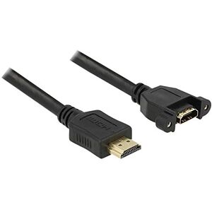 DeLock 85102 Kabel HDMI A konektor na HDMI A zdířku pro montáž 1 m černá DeLock 85102 Kabel HDMI A konektor na HDMI A zdířku pro montáž 1 m černá