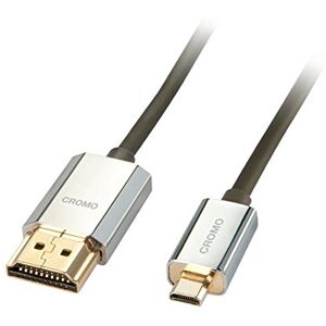 LINDY 41679 HDMI-Kabel auf Typ Mini-HDMI A/D 3 Meter CROMO Slimline High Speed, 4K@60Hz HDMI 2.0 10.2G 3D 1080p HDCP 2.2 ARC CEC, ATC-getestet, Kompatibel mit Fernseher, Monitor, Tablette, Kamera LINDY 41679 HDMI-Kabel auf Typ Mini-HDMI A/D 3 Meter CROMO Slimline High Speed, 4K@60Hz HDMI 2.0 10.2G 3D 1080p HDCP 2.2 ARC CEC, ATC-getestet, Kompatibel mit Fernseher, Monitor, Tablette, Kamera